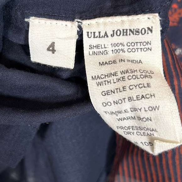 ULLA JOHNSON Linnea Ruffled Cotton Floral Midi Dress in Midnight SOLD - Picture 7 of 7